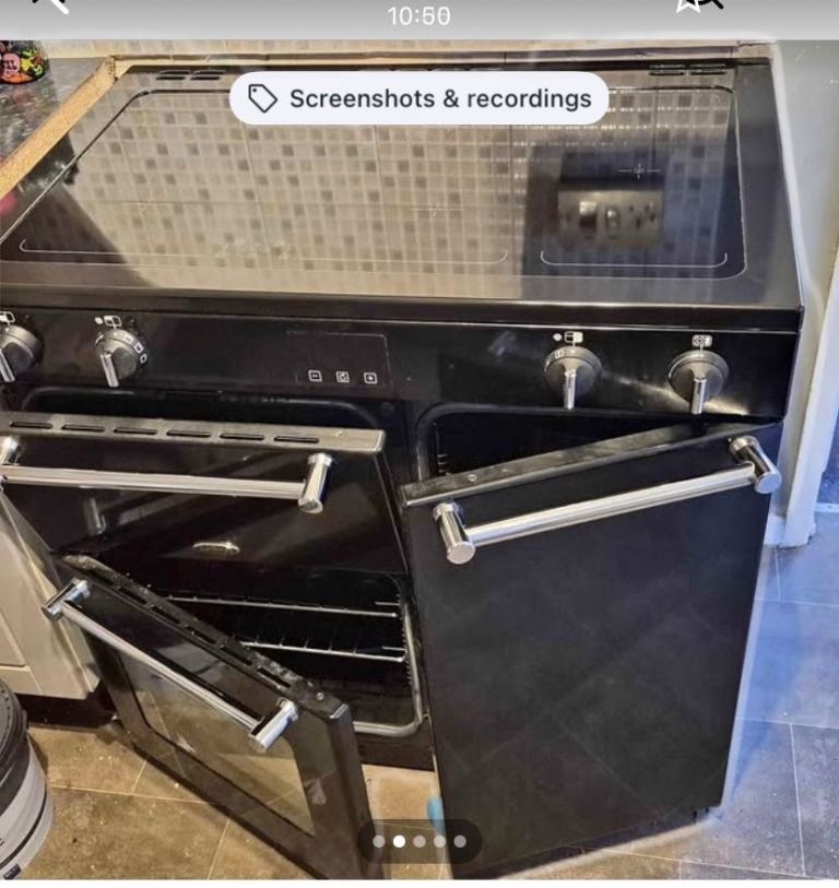 Belling cooker and induction hob with air fryer feature