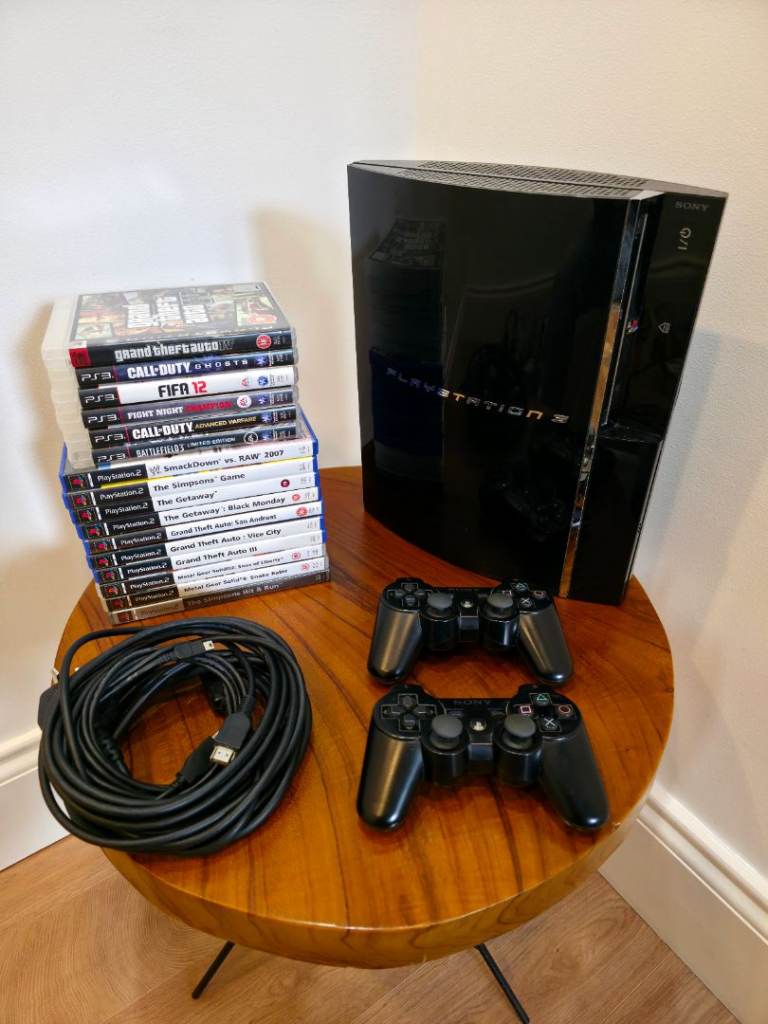 SONY PLAYSTATION 3 | 60 GB | RARE BACKWARDS COMPATIBLE | PS1 PS2 PS3 | CONTROLLERS | 16 GAMES cheap 