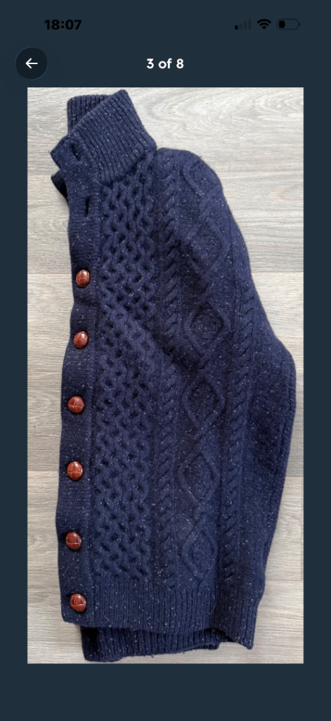 Peter Christian Lambswool Cardigan - Blue, Good Condition