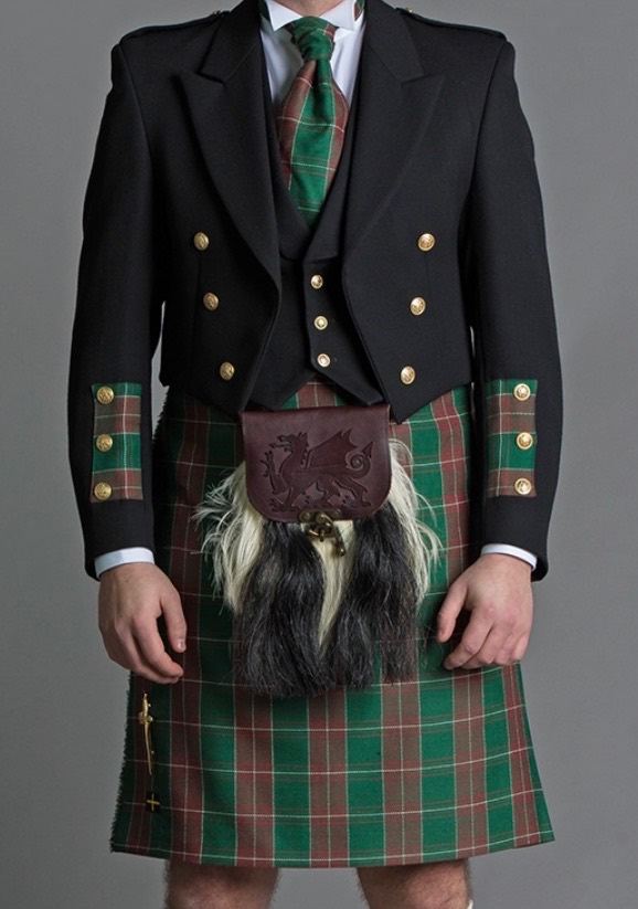 WENTED Men's Welsh Cilt Outfit - Size 42