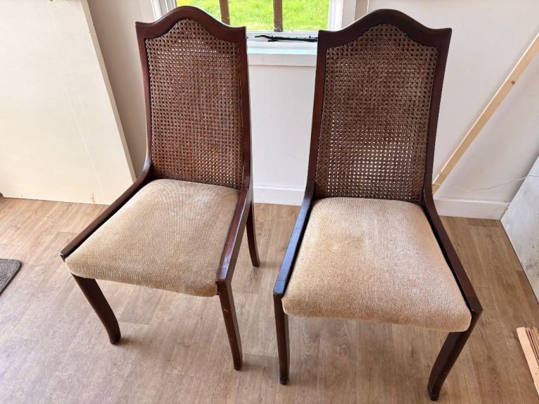 Vintage cane backed dining chairs