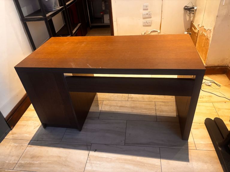 Brown Wooden Desk with Drawer – Good Condition