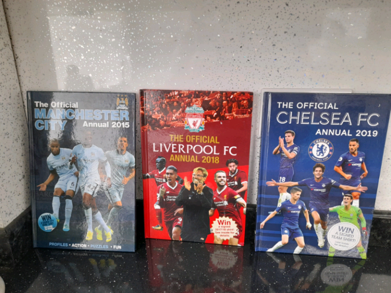 Football annuals Manchester City Liverpool FC Chelsea FC