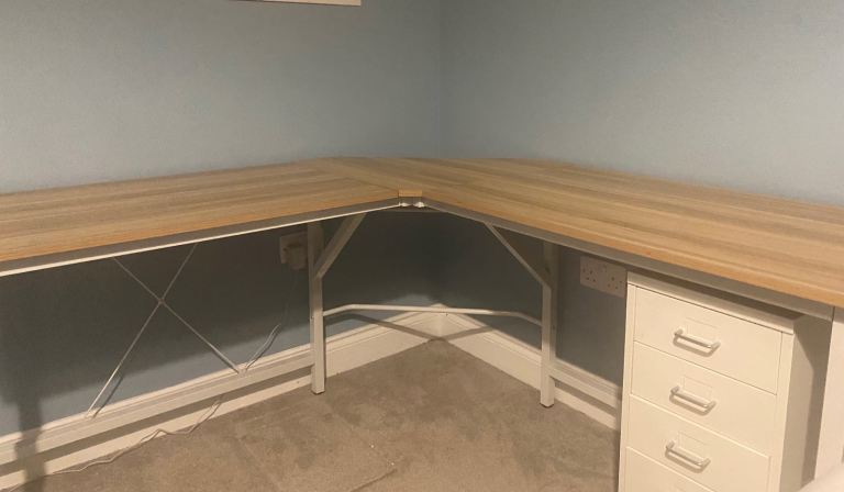 Corner Desk Beech effect 