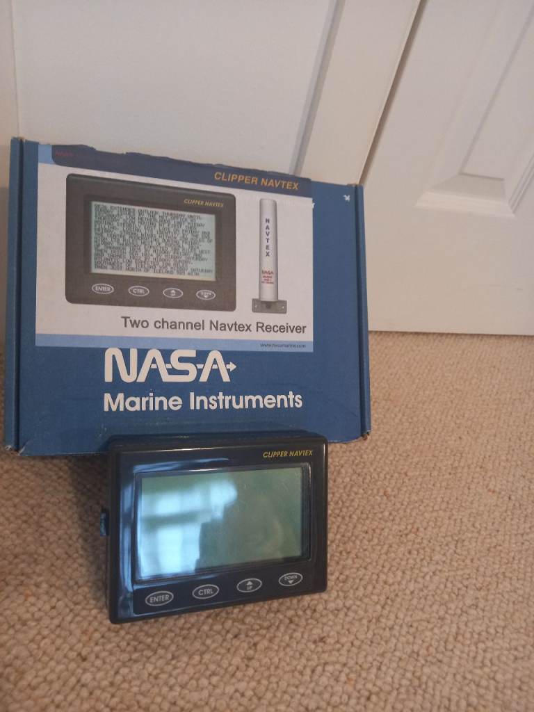 NASA Marine Instruments Clipper Navtex Two Channel Receiver with aerial.