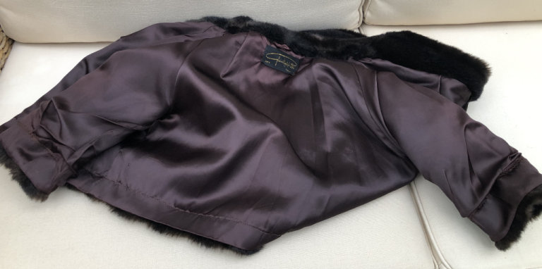 Vintage Tissavel black/brown faux fur jacket S/M ONO - VG vintage condition