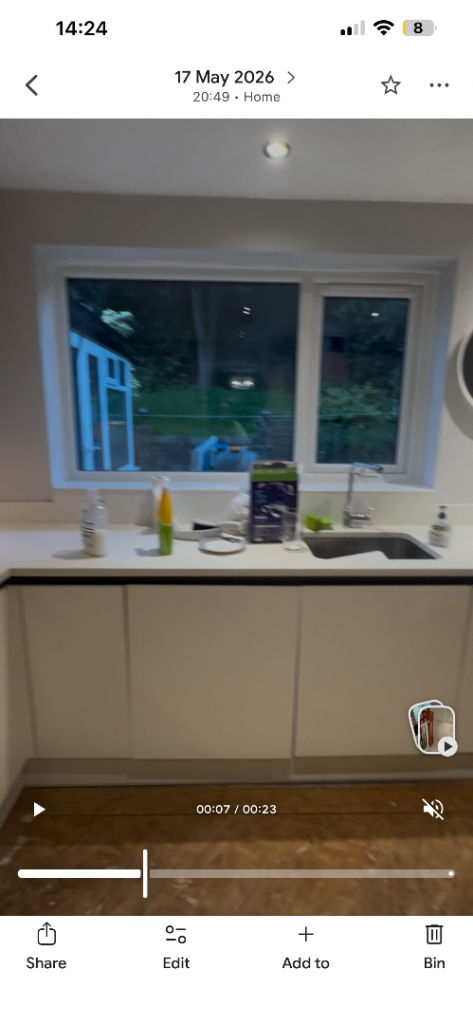 Black Double Glazed Window Frame with Glass. Perfect condition. 