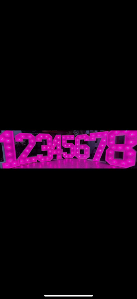 4ft Multi-coloured Marquee numbers Brand New Never Used. Numbers 0-9 Available