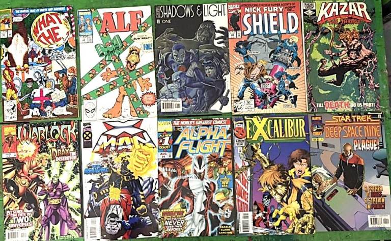 MARVEL VINTAGE COMICS Random lot, all diff (10) 82-99 G/VF Shield/XMan/Kazar collectors FUN gift