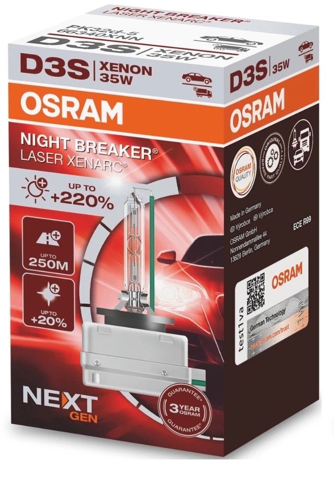 D3S 35w Night Breaker 220 Xenarc Next Gen HID Bulb 66340XNN (1 xenon bulb)