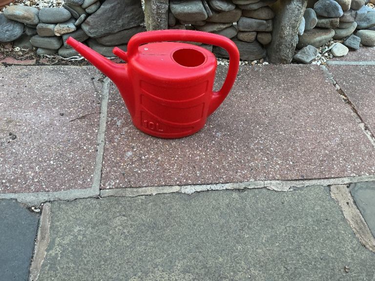 Handy Red Plastic Watering Can, 10 Litre Capacity