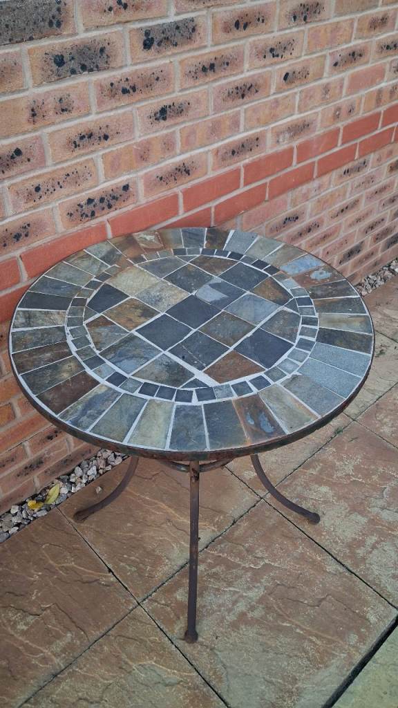 Pretty bistro patio table with mosaic top