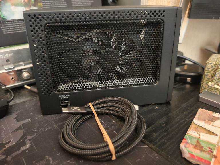 compact PowerColor Mini eGFX GPU Thunderbolt Enclosure with GTX 1650 4GB gddr6
