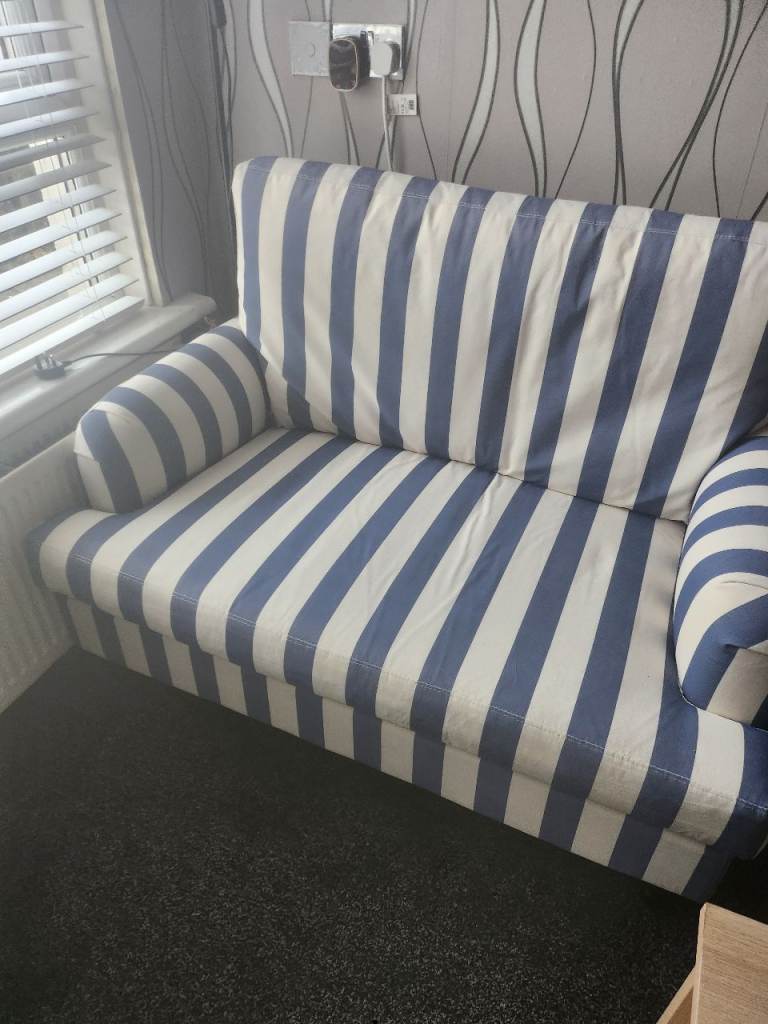 image for 2 seat cuddle chair(blue stripe)