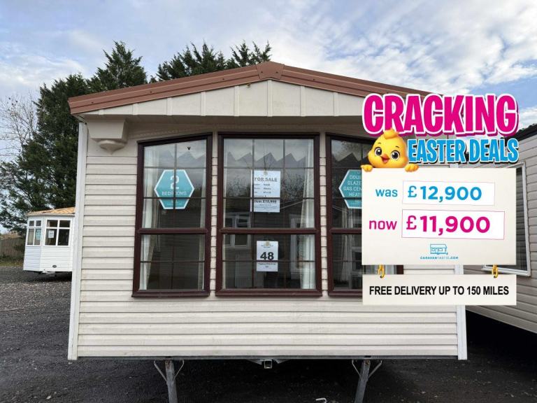 2 Bed Static Caravan - New Carpets, DG, CH - Offsite Sale, Private Land, Farms