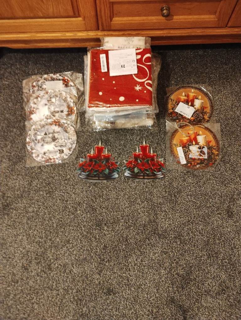 Job lot Christmas cushion covers and decorations 