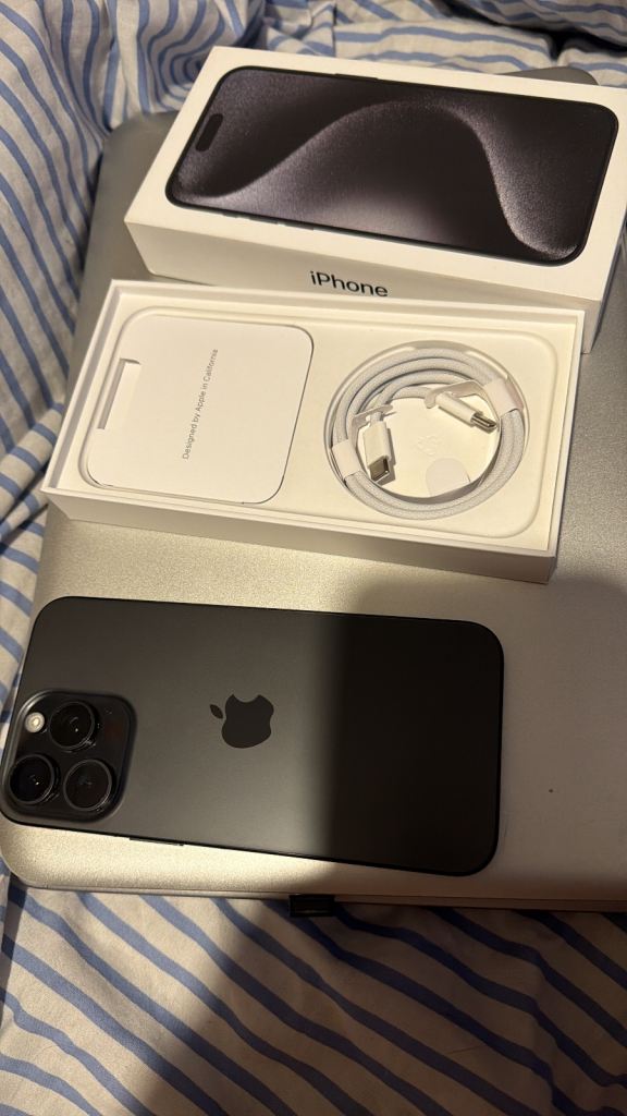 iPhone 15 pro max 256gb in box like new Apple care + can be added within 11 days 