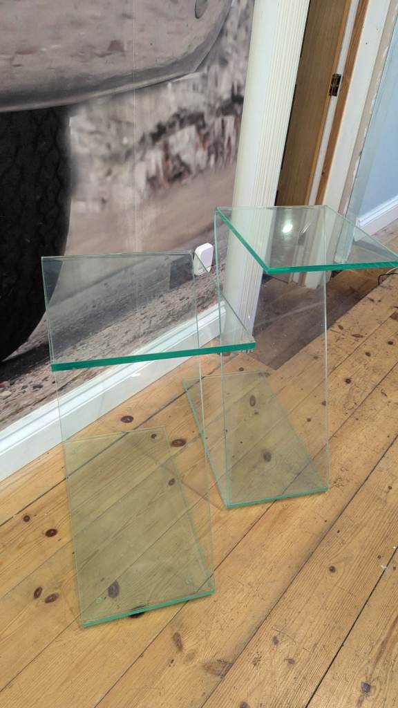 Pair of Z-Shaped acrylic Side Tables – Good Condition