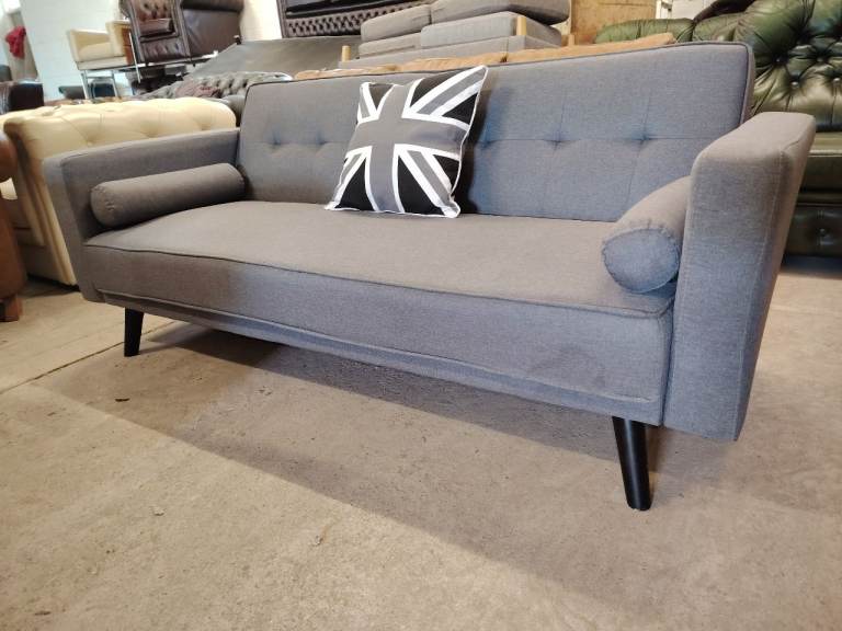 Grey Fabric Sofa Bed click clack 6 ft Deliv poss
