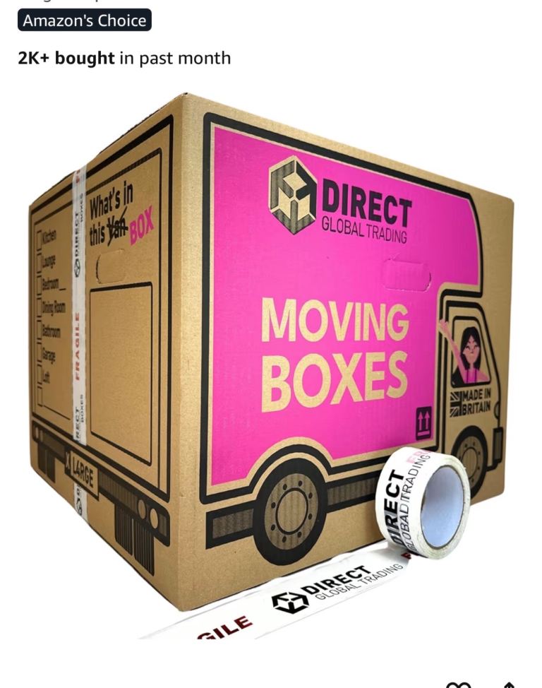 Moving boxes cardboard 52cm x 52cm x 40cm