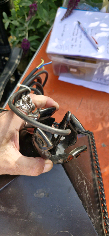 image for Lovely heavy metal porch lantern 