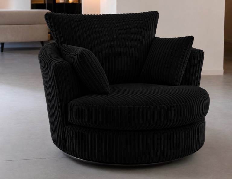 BRAND NEW Jumbo cord swivel chair - Available in a variety of colours 