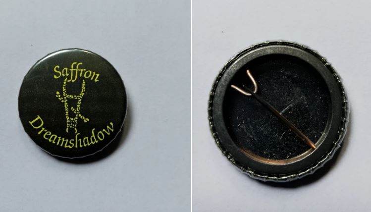 Saffron Dreamshadow - Vintage Pin Badge - Goth Rock Band
