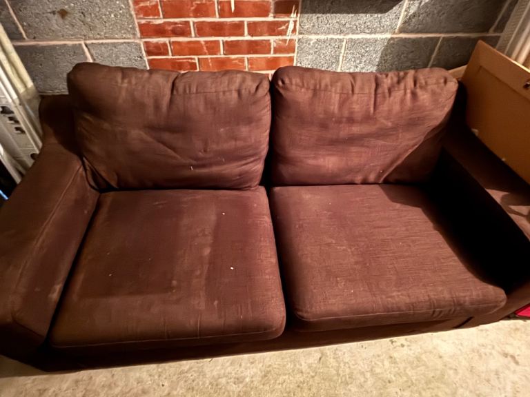Brown 2 seat sofa