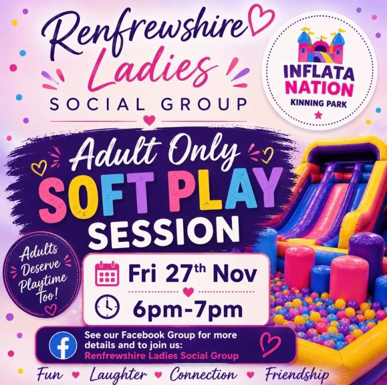 Renfrewshire Ladies Social Group Event - Adult Only Soft Play, Inflata Nation, Kinning Park, Glasgow
