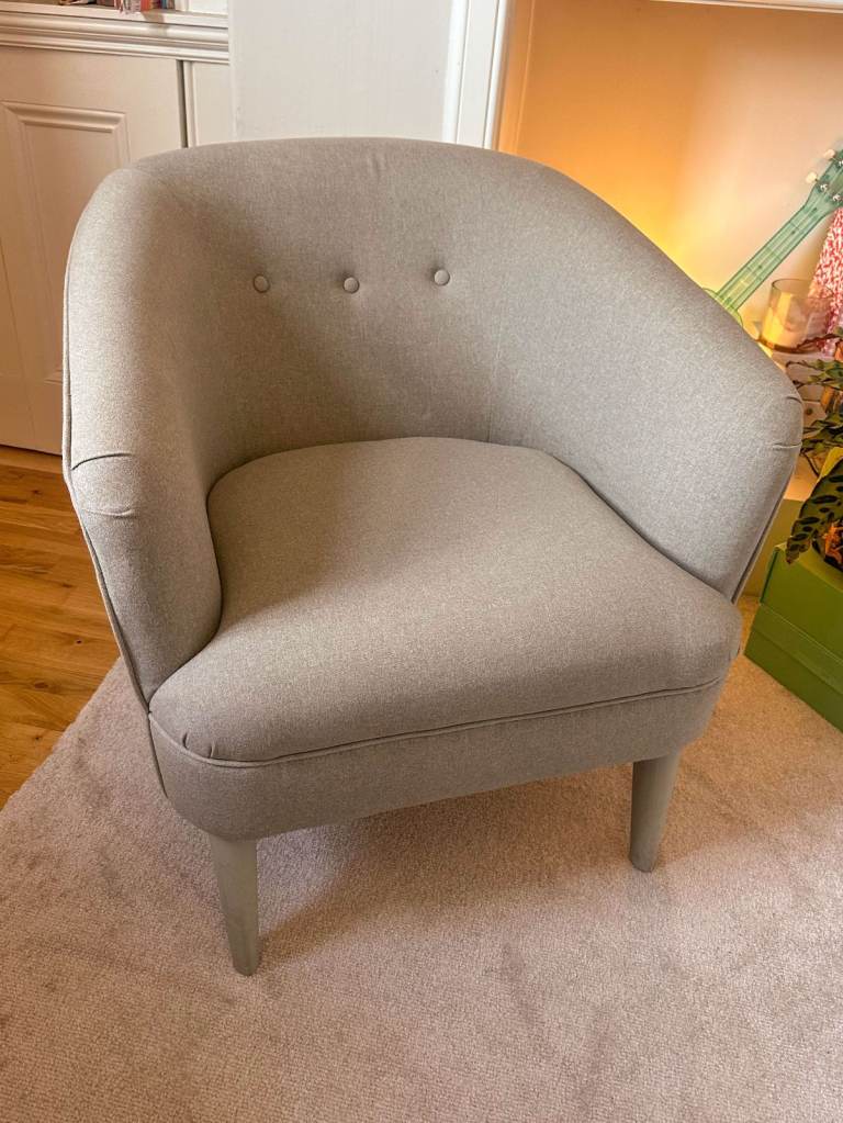 John Lewis tufted button back taupe armchair