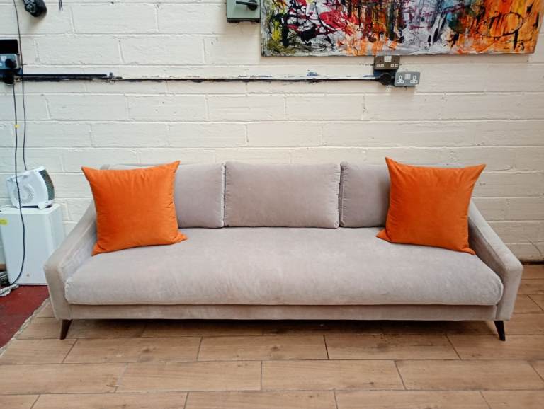 Swoon Turin 3 seater sofa in grey velvet RRP £1839