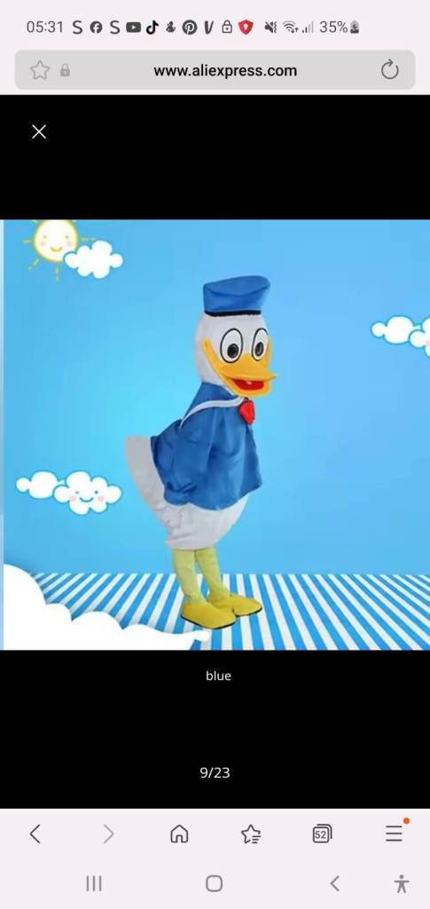Adult Duck mascot coustume 