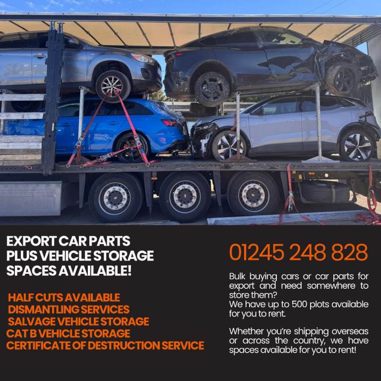 EXPORT CAR PARTS / HALF CUTS / SALVAGE VEHICLES - Rent car spaces.