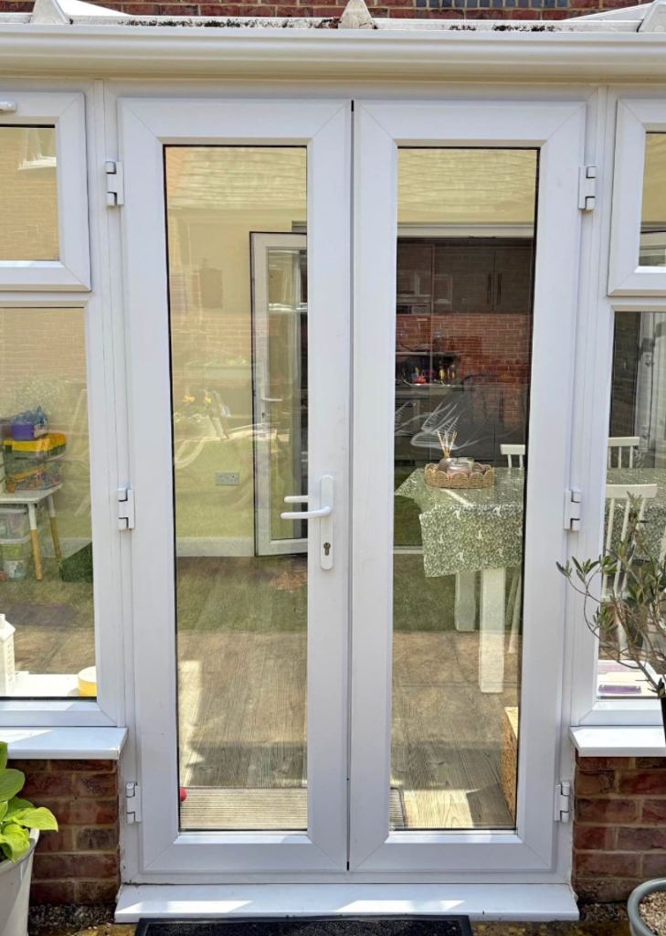 White UPVC French doors (Set122)
