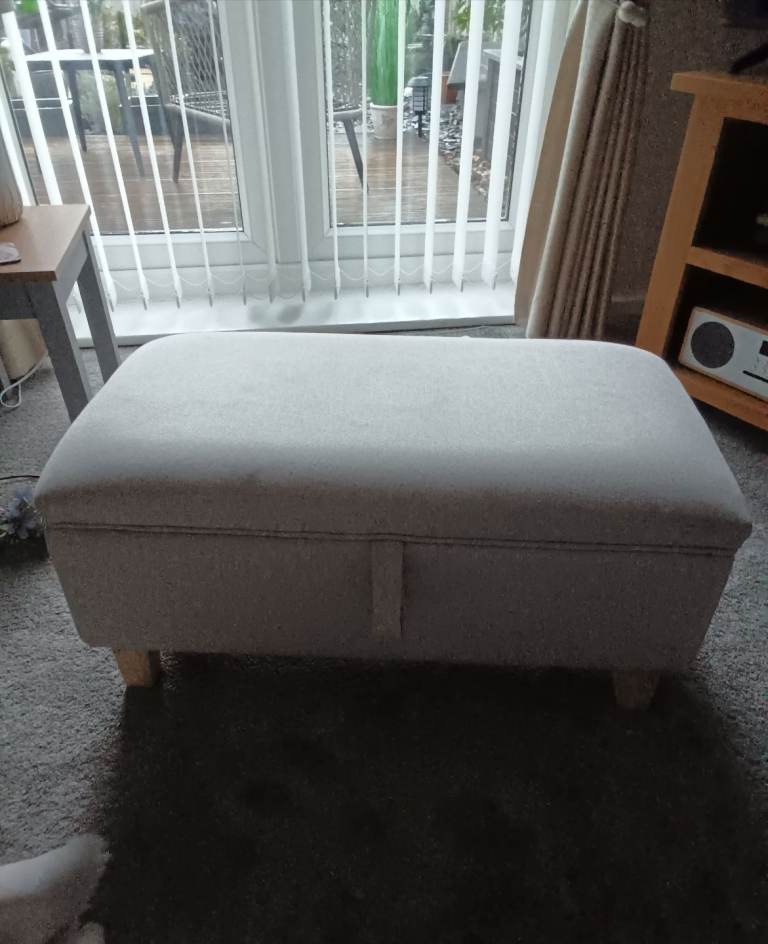 Cream storage ottoman