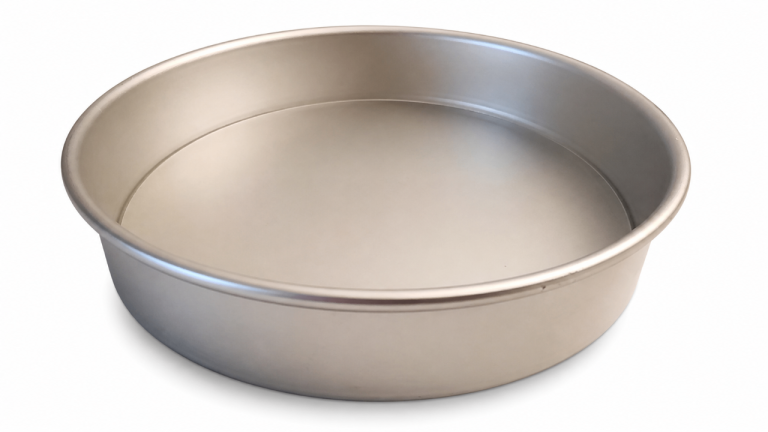 18.5cm Round Cake Tin – Deep Baking Pan – Silver – Brand New