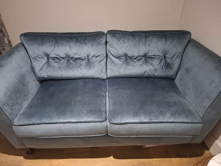 Blue velvet sofa 