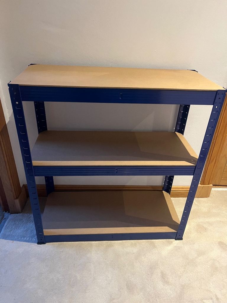 Garage shelving, new and assembled. H 75cm.