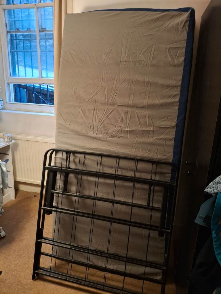 Single Folding Bed with Mattress – Good Condition
