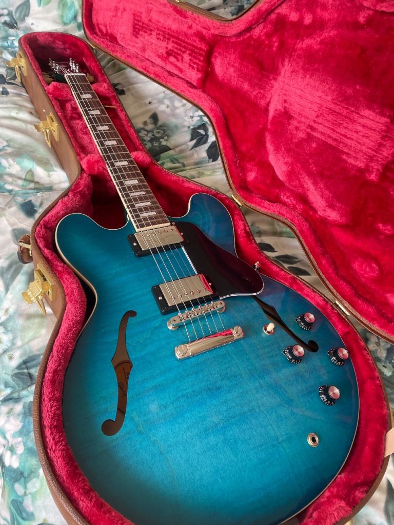 Gibson es335 figured top block inlay Usa electric acoustic guitar 
