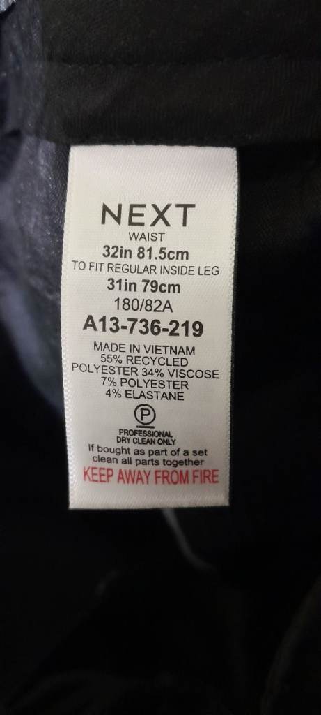 Mens Next Black suit-skinny fit-38R jacket/32R trousers