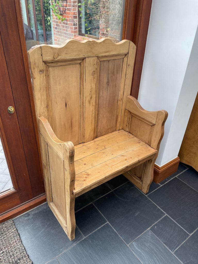 Pew Style Wooden Bench