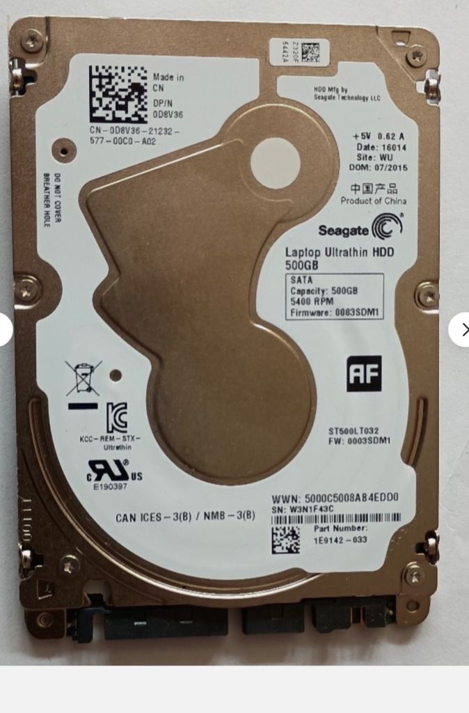 Seagate Laptop Ultrathin HDD 500GB - Good Condition