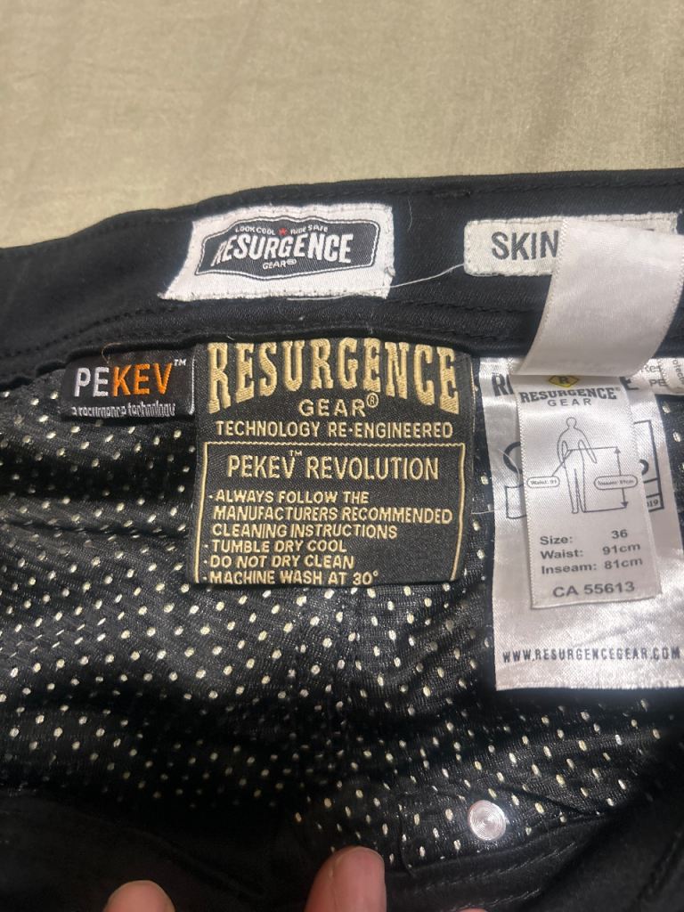 Men’s resurgence gear motorcycle trousers Jean style size 36
