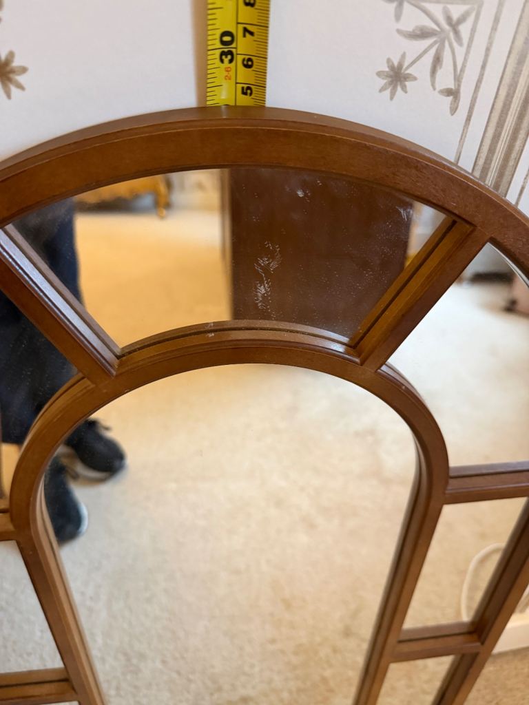 Framed Arch Window Shaped Mirror 