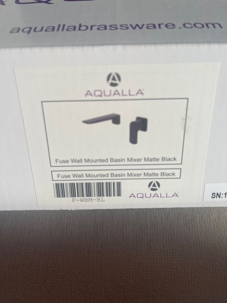 2 x Aqualla Fuse mounted basin mixer Matte Black