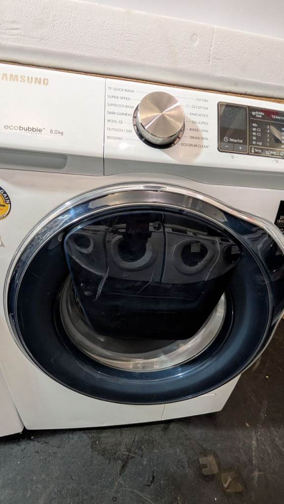 SAMSUNG WHITE QUIET DRIVE 8KG 1400 SPIN WASHER-ADD WASH-WIFI ENABLED-EXCELLANT WORKING ORDER-WOW