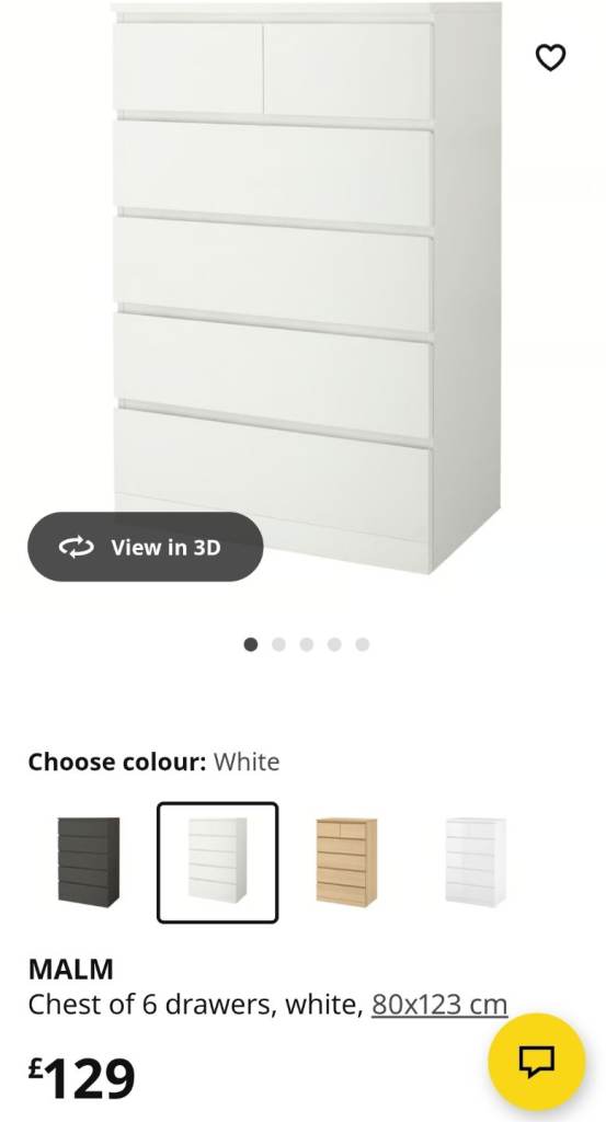 Malm- 6 chest drawers