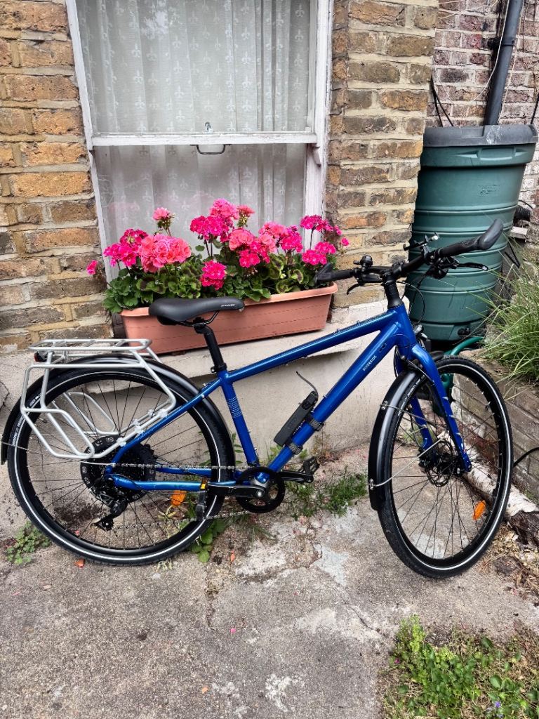 Ridgeback Commuter Bike with Rack – Blue, Good Condition