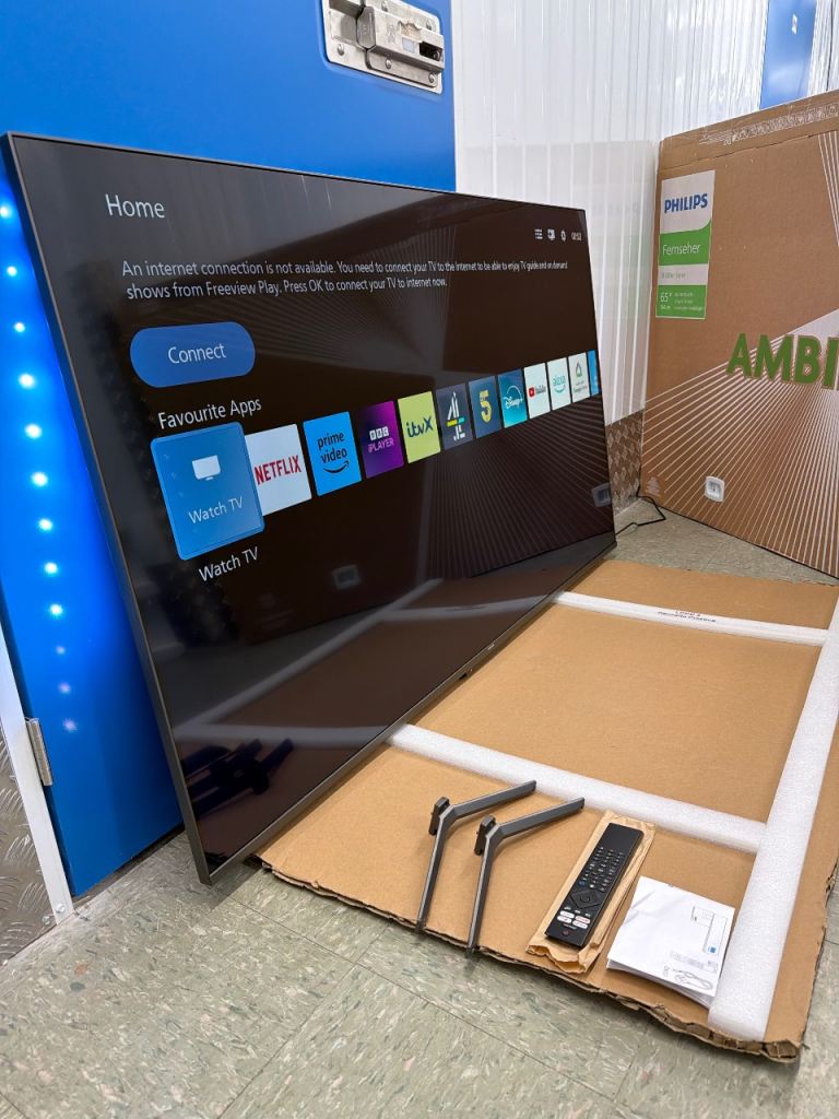 2025 Philips Ambilight 65 inch 4K Ultra HD Smart TV - Dolby Atmos Sound, Works with Alexa BOXED
